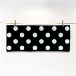 Polka Dots - Pale Green on Black Hand Towel