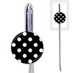 Polka Dots - Pale Green on Black Book Mark
