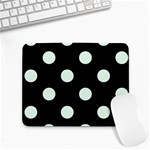 Polka Dots - Pale Green on Black Small Mousepad