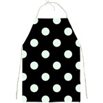 Polka Dots - Pale Green on Black Full Print Apron