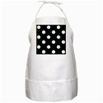 Polka Dots - Pale Green on Black BBQ Apron