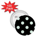 Polka Dots - Pale Green on Black 1.75  Button (100 pack)