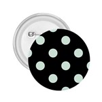 Polka Dots - Pale Green on Black 2.25  Button