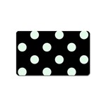 Polka Dots - Pale Green on Black Magnet (Name Card)