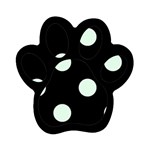 Polka Dots - Pale Green on Black Magnet (Paw Print)