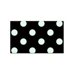 Polka Dots - Pale Green on Black Sticker (Rectangular)