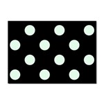 Polka Dots - Pale Green on Black Sticker A4 (100 pack)