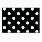 Polka Dots - Pale Green on Black Postcard 4  x 6 