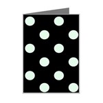 Polka Dots - Pale Green on Black Mini Greeting Card