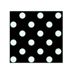 Polka Dots - Pale Green on Black Greeting Card 5  x 7 
