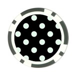 Polka Dots - Pale Green on Black Poker Chip Card Guard