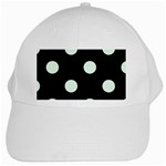 Polka Dots - Pale Green on Black Black Cap