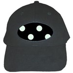 Polka Dots - Pale Green on Black Black Cap