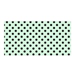 Polka Dots - Black on Pastel Green Satin Wrap