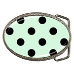 Polka Dots - Black on Pastel Green Belt Buckle