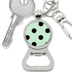 Polka Dots - Black on Pastel Green Bottle Opener Key Chain