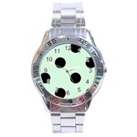 Polka Dots - Black on Pastel Green Stainless Steel Analogue Watch