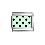 Polka Dots - Black on Pastel Green Italian Charm (9mm)