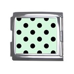 Polka Dots - Black on Pastel Green Mega Link Italian Charm (18mm)