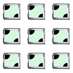 Polka Dots - Black on Pastel Green Mega Link Italian Charm (9 pack)