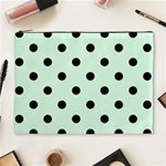 Polka Dots - Black on Pastel Green Cosmetic Bag (XL)