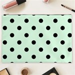 Polka Dots - Black on Pastel Green Cosmetic Bag (XXL)