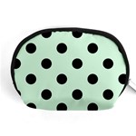 Polka Dots - Black on Pastel Green Accessory Pouch (Medium)