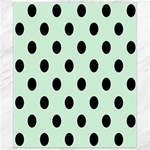 Polka Dots - Black on Pastel Green Canvas 8  x 10 