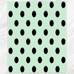 Polka Dots - Black on Pastel Green Canvas 11  x 14 