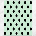Polka Dots - Black on Pastel Green Canvas 16  x 20 