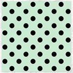 Polka Dots - Black on Pastel Green Canvas 20  x 20 