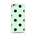 Polka Dots - Black on Pastel Green Apple iPhone 6/6S Silicone Case (Transparent)