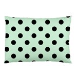 Polka Dots - Black on Pastel Green Pillow Case (One Side)