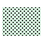 Polka Dots - Black on Pastel Green Double Sided Flano Blanket (Mini)