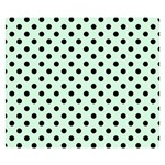 Polka Dots - Black on Pastel Green Double Sided Flano Blanket (Small)