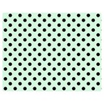 Polka Dots - Black on Pastel Green Double Sided Flano Blanket (Medium)