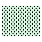 Polka Dots - Black on Pastel Green Double Sided Flano Blanket (Large)