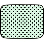 Polka Dots - Black on Pastel Green Fleece Blanket (Mini)