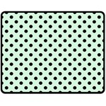 Polka Dots - Black on Pastel Green Double Sided Fleece Blanket (Medium) (Two Sides)