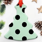 Polka Dots - Black on Pastel Green Ornament (Christmas Tree)