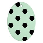 Polka Dots - Black on Pastel Green Ornament (Oval)