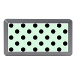 Polka Dots - Black on Pastel Green Memory Card Reader (Mini)