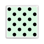 Polka Dots - Black on Pastel Green Memory Card Reader with Storage (Square)