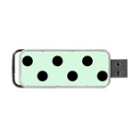 Polka Dots - Black on Pastel Green Portable USB Flash (Two Sides)