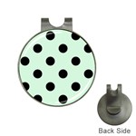 Polka Dots - Black on Pastel Green Golf Ball Marker Hat Clip