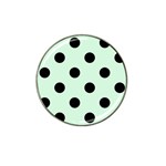 Polka Dots - Black on Pastel Green Hat Clip Ball Marker (10 pack)