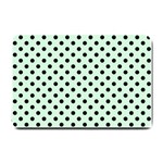Polka Dots - Black on Pastel Green Small Doormat