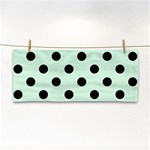 Polka Dots - Black on Pastel Green Hand Towel
