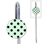 Polka Dots - Black on Pastel Green Book Mark