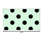 Polka Dots - Black on Pastel Green Business Card Holder